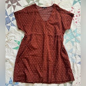 Madewell Women's Brown V-Neck Dress